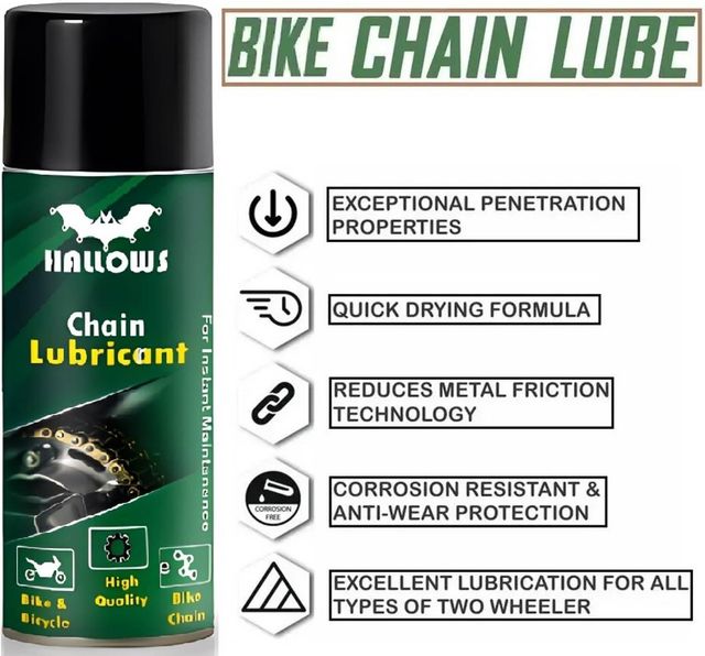 Hollows Chain Lube & Cleaner Kit 150ml with Brush Combo | Bike & Motorcycle Maintenance Set | Anti-Rust, Dirt Removal & Smooth Ride Solution | All Weather Solution