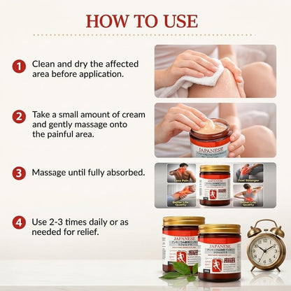 Instant Pain Relief Gel for Back, Neck, Knee & Muscle Pain Relief | Fast Acting Massage Gel with Mugwort Oil, Camphor & Lactic Acid | Soothing Joint, Arthritis Body Pain Relief Cream (100g. X 2 pack)