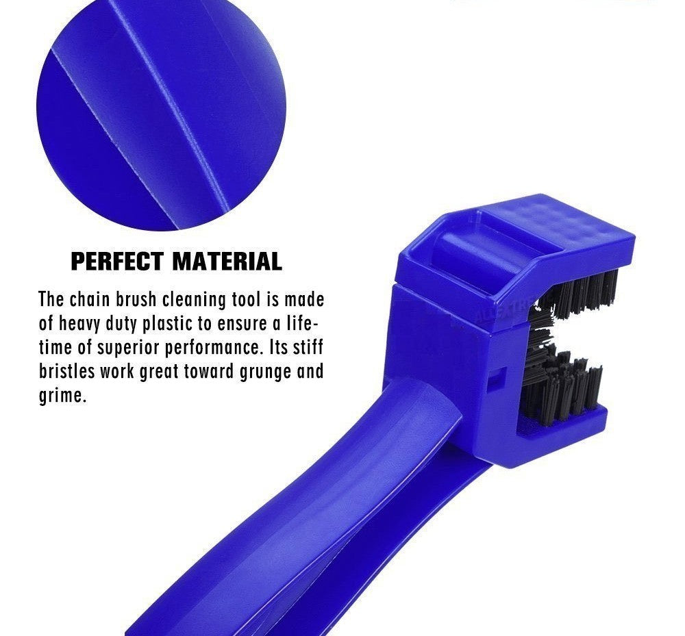 Multi-Purpose Bike Chain Cleaner Brush with Soft & Long Bristles Ideal for Quick Cleaning of Cycles, Motorcycles
