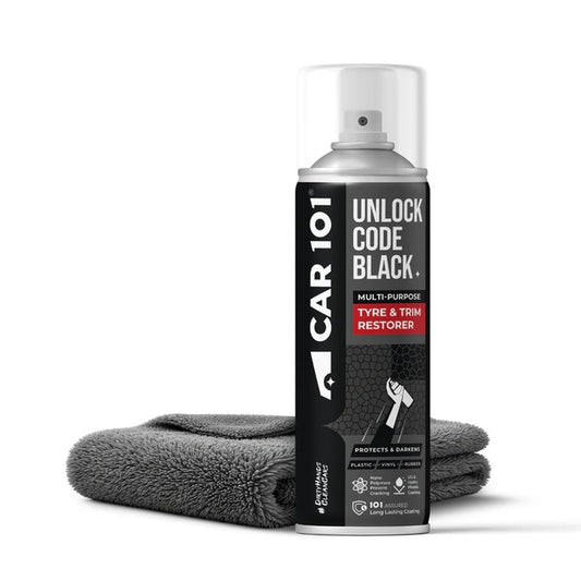 CAR101 Tyre & Trim Restorer | 250ml - Pack of 1| Multi-Purpose Protectant for Plastic, Vinyl & Rubber | Nano Polymers | Revives Faded Exterior Trim & Bumpers | Restores Shine & Prevents Fading