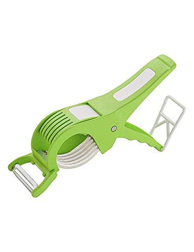 Plastic 2 in 1 Vegetable & Fruit Multi Cutter & Peeler,Veg Cutter Sharp Stainless Steel 5 Blade Vegetable Cutter with Peeler (Multi)