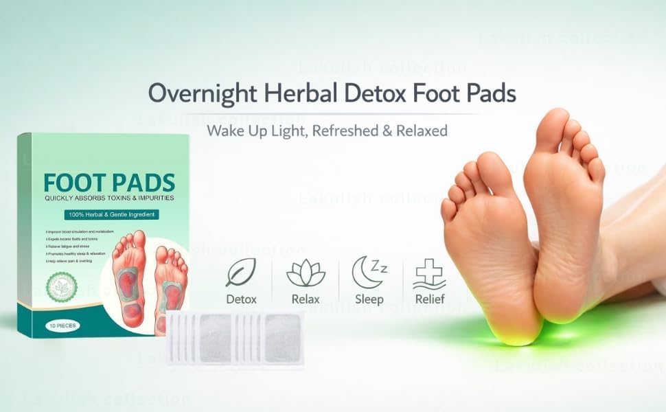 Detox Foot Patches for Weight Loss & Toxin Removal | Natural Ginger Herbal Foot Pads for Deep Cleansing & Body Detox | Foot Patch for Pain Relief & Detoxification | Foot Pads for Women & Men (Pack of 20)